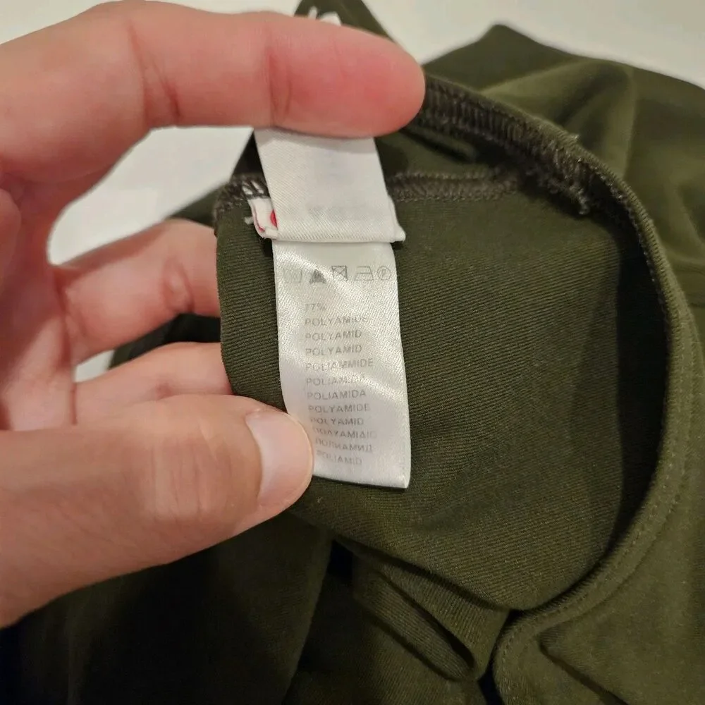 Eres Olive Army Green One Piece Swimsuit Plunge V Neck Italy, Size M/L